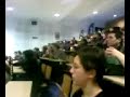 jean-pierre elkabbach et l'�quipe d'europe 1 s'invitent � l'universit� paul val�ry, fac de gauchos s'il en est une... dr�le d'ambiance. jean-marie miossec le doyen fait un discours...