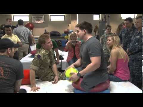 Prince Harry meets injured US servicemen at military hospital