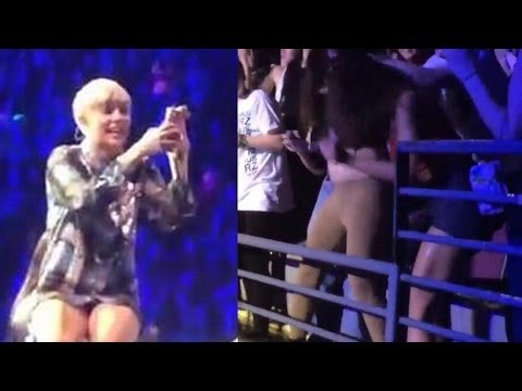 Miley Cyrus Records Cat Fight At Michigan Show