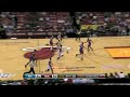 Mario Chalmers hits Dwyane Wade for the nice dunk
