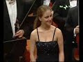 the very young german violinist julia fischer plays mozart's violin concerto in d major kv 218. conductor jeffrey tate, orchestra sinfonica nazionale della rai, turin. first part ofthe first movement