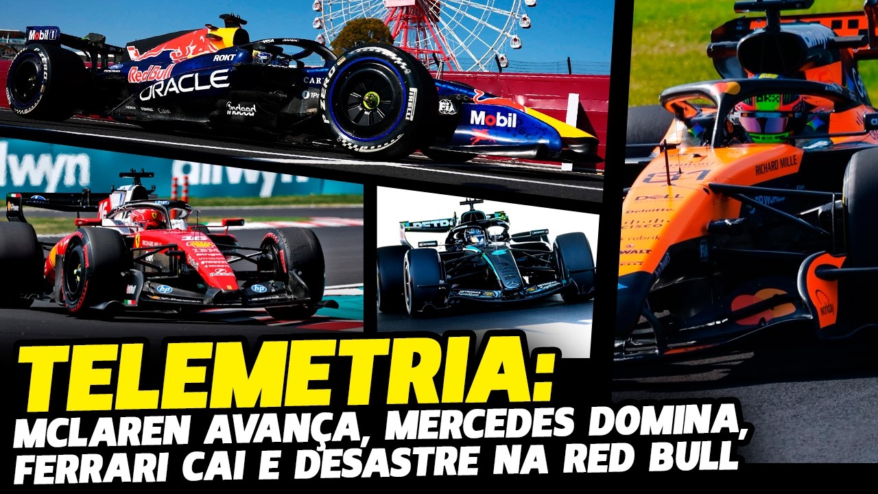 TELEMETRIA REVELA DESASTRE NA RED BULL, FERRARI ABAIXO DA MCLAREN E MERCEDES NA PONTA | FÓRMULA 1