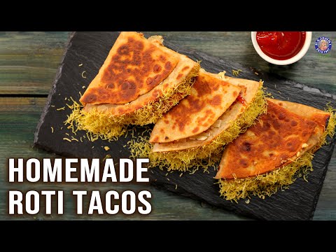 Homemade Roti Tacos on Tawa | Leftover Roti Recipes | Crispy Veg Tacos Recipe | Tacos Filling Ideas