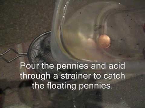 how to dissolve zinc out of a penny