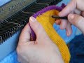 Как вязать носки на вязальной машине.