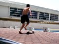 Footbag on the poolside