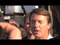 Senator John Edwards pickets with striking writers