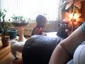This is my boston terrier, Maggie, and my Shih Tzu, Fanfan, meeting my bestfriend's daughter, Nacera. My boston terrier actually never saw a baby before, except once, months before, when Nacera wasn't even walking yet. She kept jumping on Nacera, though not as roughly as on an adult.