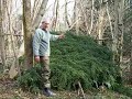bushcraft survival long term wilderness shelter part 6 of 7 thatching the shelter.wmv