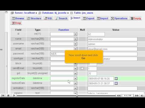how to set md5 password in phpmyadmin