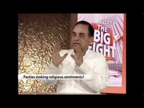 Dr.Subramanian Swamy rocks on NDTV Big Fight - hindu muslim votebanks