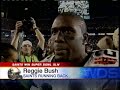 saints running back reggie bush talks to wdsu about the saints' super bowl victory, and then gets a kiss from girlfriend kim kardashian.