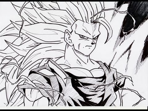 how to draw goku as a super saiyan 3