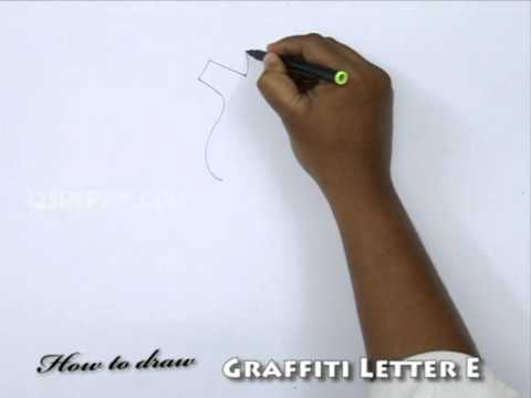 how to draw the letter e in graffiti