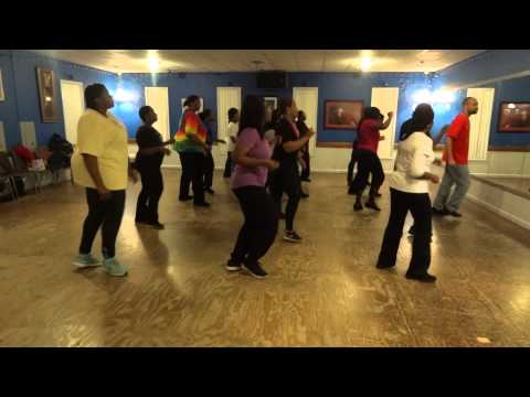 Enuf - Hy N-R-G of Line Dance Fever & Fitness (LDFF) leading the class to the line dance,