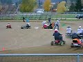 lawn mower racing in armstrong bc oct28/06 : race was cancelled after accident.driver is ok and is recovering.