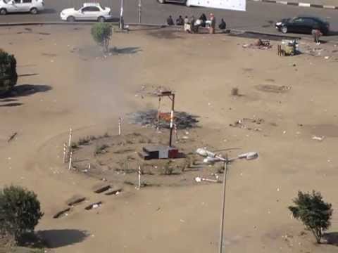 tahrir tents - February 24 - @ 10.00. The Square is mostly empty. There is a rumor that the burning foyers are ultras burning tents claiming they caught a girl sleeping wit...