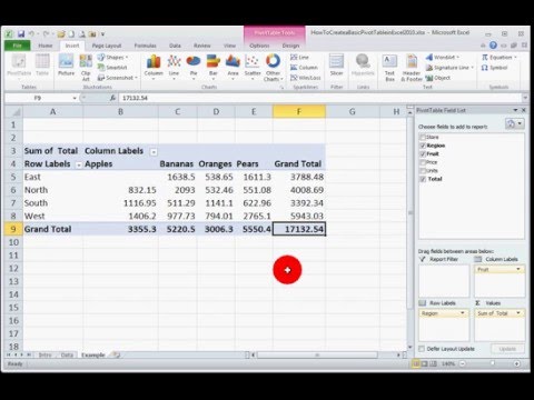 how to create pivot table in excel 2010