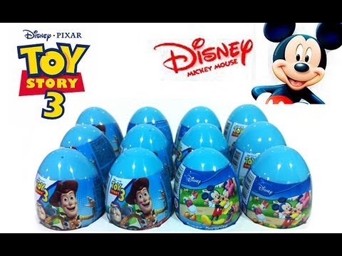 ★6 Toy Story 3 & Mickey Mouse Surprise Eggs Unwrapping Review Easter Egg Toys ASMR