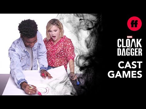 Marvel Cast Play Games | Challenge: Draw a Super Hero | Marvel’s Cloak & Dagger