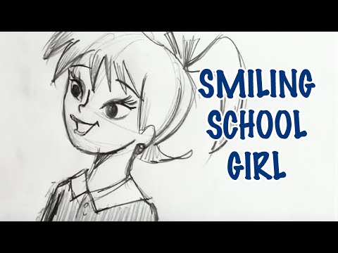 How To Draw a Funny Face (Schoolgirl Cartoon Character)