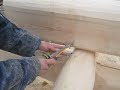 Строительство деревянного дома: разметка паза чертой