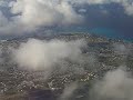 Take-off at Grantley Adams International Airport Bridgetown Barbados in the British West Indies on LIAT Bombardier Dash 8. Barbados is in the Caribbean.