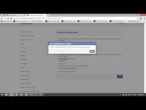 how to verify a facebook page