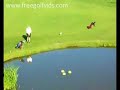 A short video on a water trap golf mishap