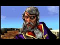 *PLEASE READ BEFORE COMMENTING* There aren't too many videos of this game. This is, as the title says, Sid Meier's Pirates, an action-adventure sandbox whatever game, remake of the original Pirates from 1887 and Pirates Gold from 1993. In this gameplay video, I attack the main villain Marquis Montalban's hideout. There are two parts to this fight. First, is a land battle against mercenary indians. (scouts and archers) The AI seen in this fight could be considered an offense to natives. Just watch how stupid moves it makes. The AI in other land battles isn't too great either... but yeah. The second part is a swordfight against the Marquis himself. This is the hardest swordfight in the game. Marquis Montalban will always wield a rapier, and has both lightning-quick offense and defense. So, on the highest difficulty, Swashbuckler, you really need to be quick. For this fight, I pick the cutlass, since most of the time you'll need to be just dodging and parrying attacks. Taunting doesn't really help much in this fight. As you can see, my strategy was mainly to wait until he does a high chop, quickly duck and then thrust. Obviously I don't keep to it all the time, hence the mistakes. I had all of the items that would help me in the fight (metal cuirass, silk fencing shirt, set of perfectly balanced swords) but I didn't pick the skill of fencing this time. (I took medicine, that's more useful later in the game) Sorry for the rather poor quality, that's all, enjoy.