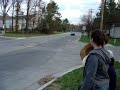 Car jump on the street Car jump on the street