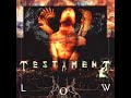 testament - low - trail of tears

excellent song.

see the sun as the day is done
life is of the broken ones
some will stray as time will come
al their lives, the live it well
red man proud and giving hell
some stand and shining tall

can you hear them call?

see the sun as it's setting still
tears fall from a warrior
damn those who i feel

set a trail to the promised land
mother and child holding hand in hand
through the snow or through the sands

all across the land...

full moon's rising from the sky, a warrior's riding
ride with the wind
so far away, the spirits will guide you
no more sorrow
don't look back, your freedom will follow
flying so free
can't you see... on the trail of tears

full moon's rising from the sky, a warrior's riding
ride with the wind
so far away, the spirits will guide you
no more sorrow
don't look back, your freedom will follow
flying so free
can't you see... on the trail of tears