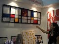 modernist contemporary canvas and perspex art