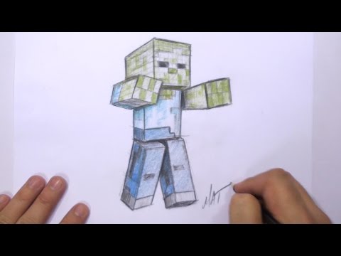 how to draw a minecraft