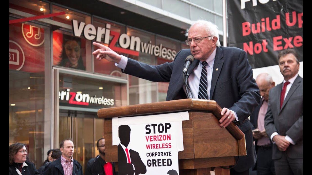 Sanders joins Striking Verizon Workers: says to CEOs, "I welcome their Contempt"