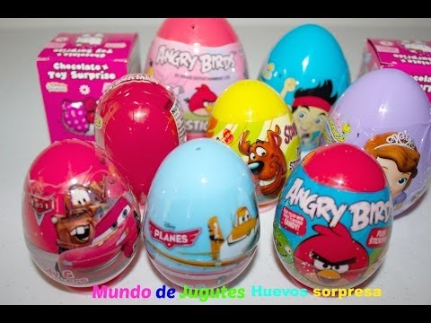 10 Huevos Sorpresa-Surprise Eggs| Angry Birds,Cars,Planes,Sofia The First,Spider Man Hello Kitty