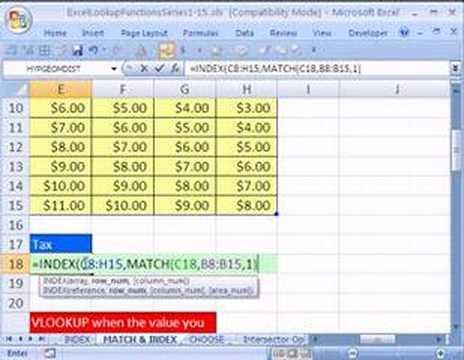 how to use the match function in excel