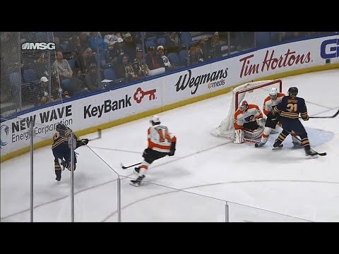 Video: O'Reilly scores from behind the goal line for Sabres