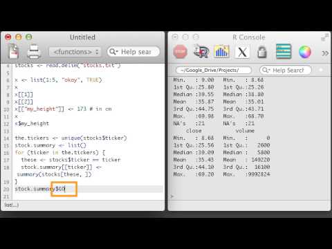 lists - Learn how to create and use lists in R, which are dynamic, flexible R objects that can hold and organize other R objects.