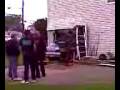 MVA w/ a Car Crashed into a house