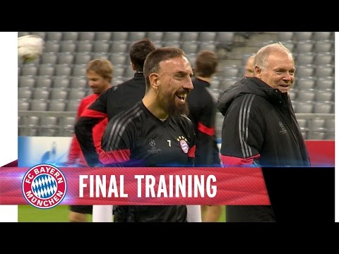 Ribéry & Co. bestens gelaunt beim Abschlusstraining vor Rom
