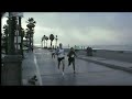 coach, tom kloos, takes members of the usf cross country team to the finish line in the oceanside, ca thanksgiving day turkey trot 5k race.
