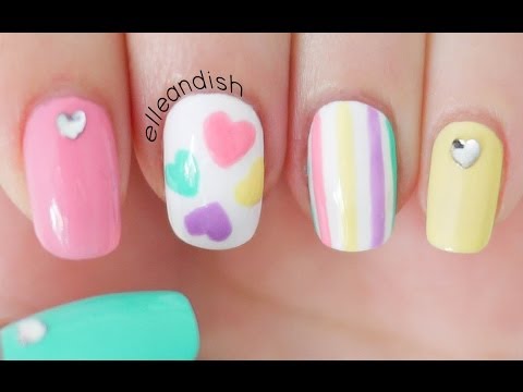 how to paint a heart on your nails