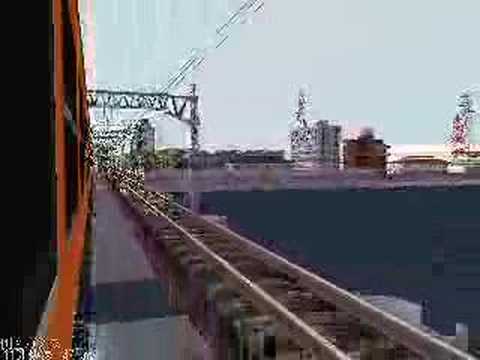 しおじさん作「爆走！荷物列車－神崎川鉄橋」