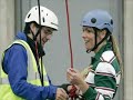 Caroline Plant abseiling 175 feet for a good cause.