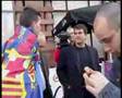 Incident entre Laporta i un aficionat a Manchester