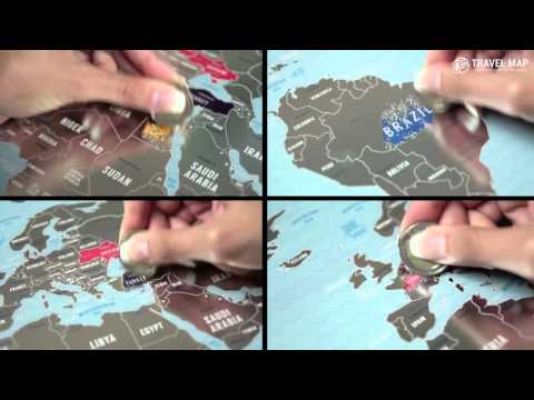 Скретч-карта мира "Карта твоих путешествий"  в тубусе, 86*60 см
