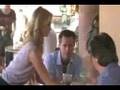 Ms. Gavin Newsom cleans up the table at Starbucks/Malibu