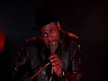 run dmc with jam master jay perform their classic. in this scene, run has just had a falling out with his brother, russell walker (based on russell simmons, run's real life brother and co-founder of def jam records) over control of the show.  this explains blair underwood's tense backstage moments as russell.