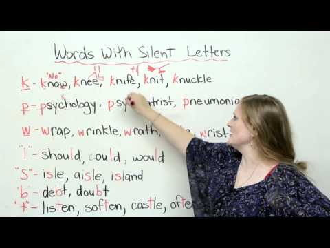spell - http://www.engvid.com/ Write, knife, should, could, would... all of these words have silent letters! Learn which groups of words in English have silent lette...